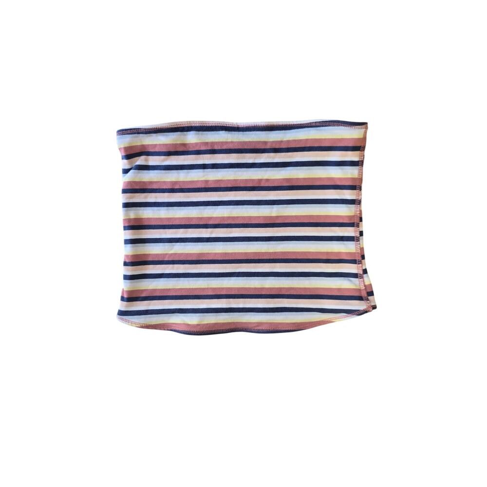 Reversible Y2K Tube Top Pink Striped Women's